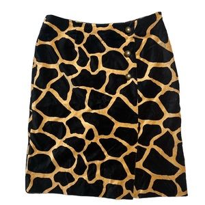 Cambridge Dry Goods Co. Giraffe Print Velvet Pencil Skirt Size 10
